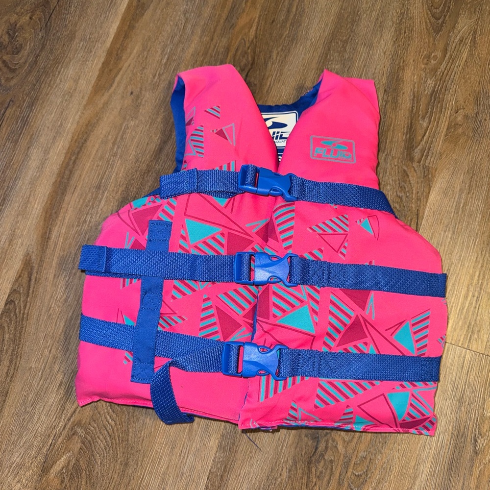 Pink and Blue Life Vest